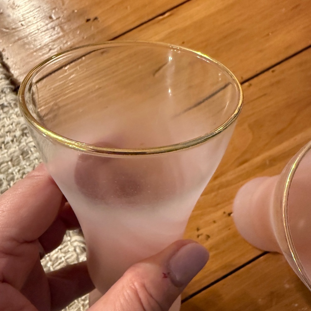 Blendo 4 Frosted Pastel Ombré Glassware Set Parfait Cocktail Glasses MCM Vintage - Picture 10 of 16